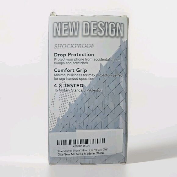 iPhone 15 Pro Max  Case Cover Comfort Grip Drop Protection Clear Glitter - Picture 4 of 4